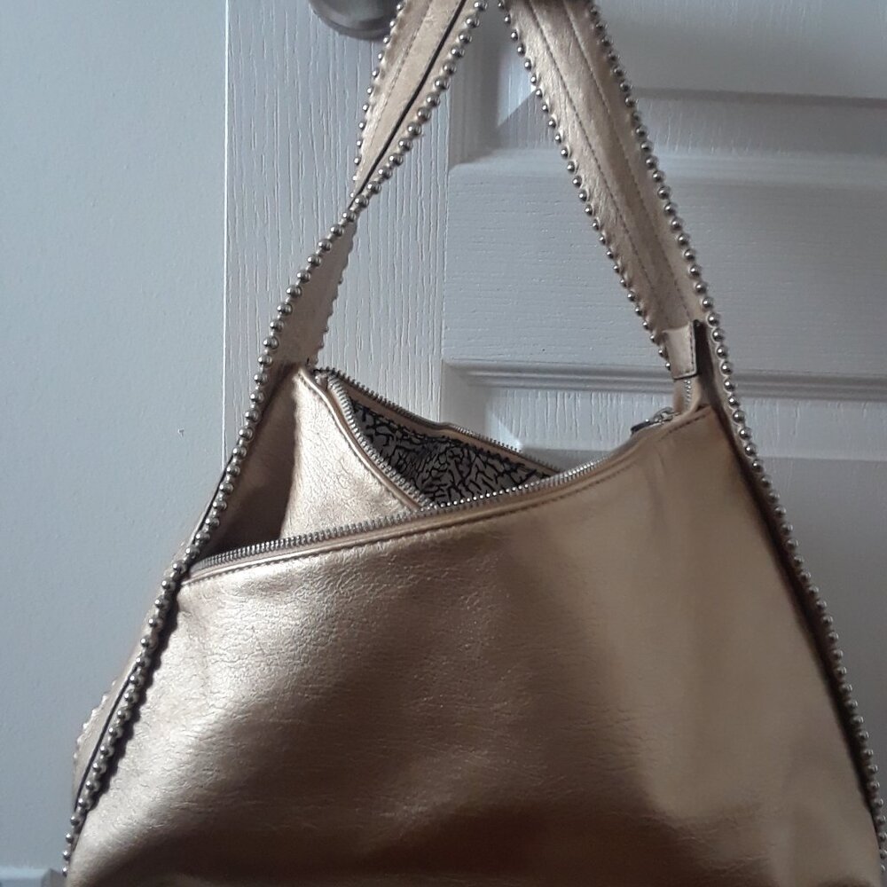Gold Bag With Silver Studded Detail